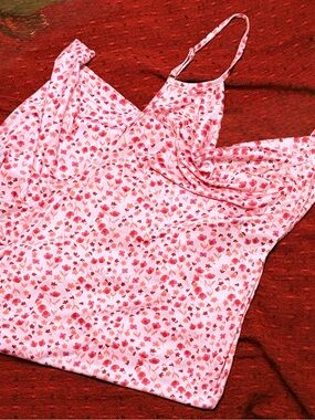 Floral Print Pink Scarf or Fabric Accessory